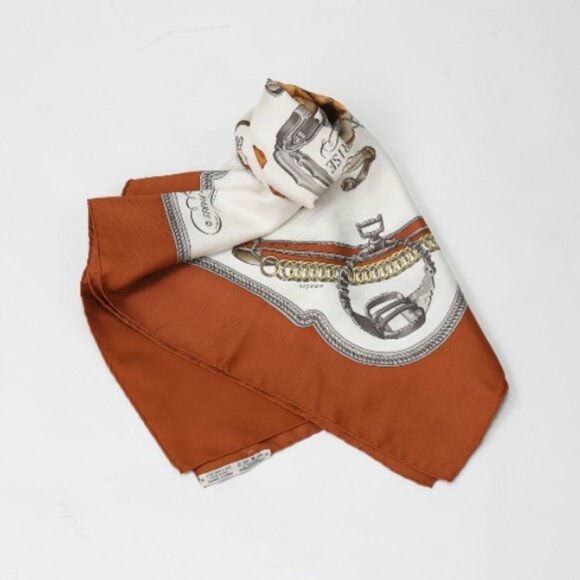 HERMES Authentic Brown Scarf - Picture 4 of 4
